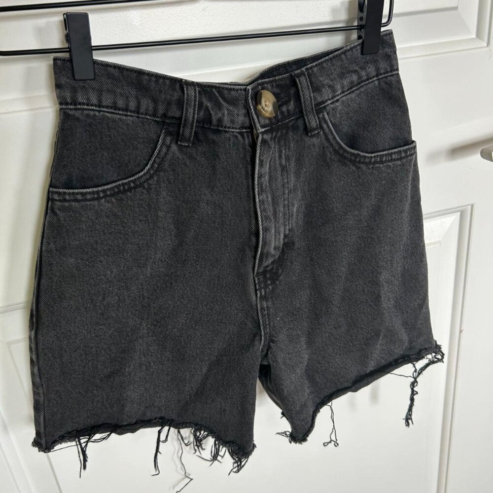 Whimsy + Row Stylish Black Organic Cotton Denim high waisted shorts (Like new)
